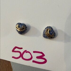 Juicy Couture Heart-Shaped Blue and Gold Earrings 503